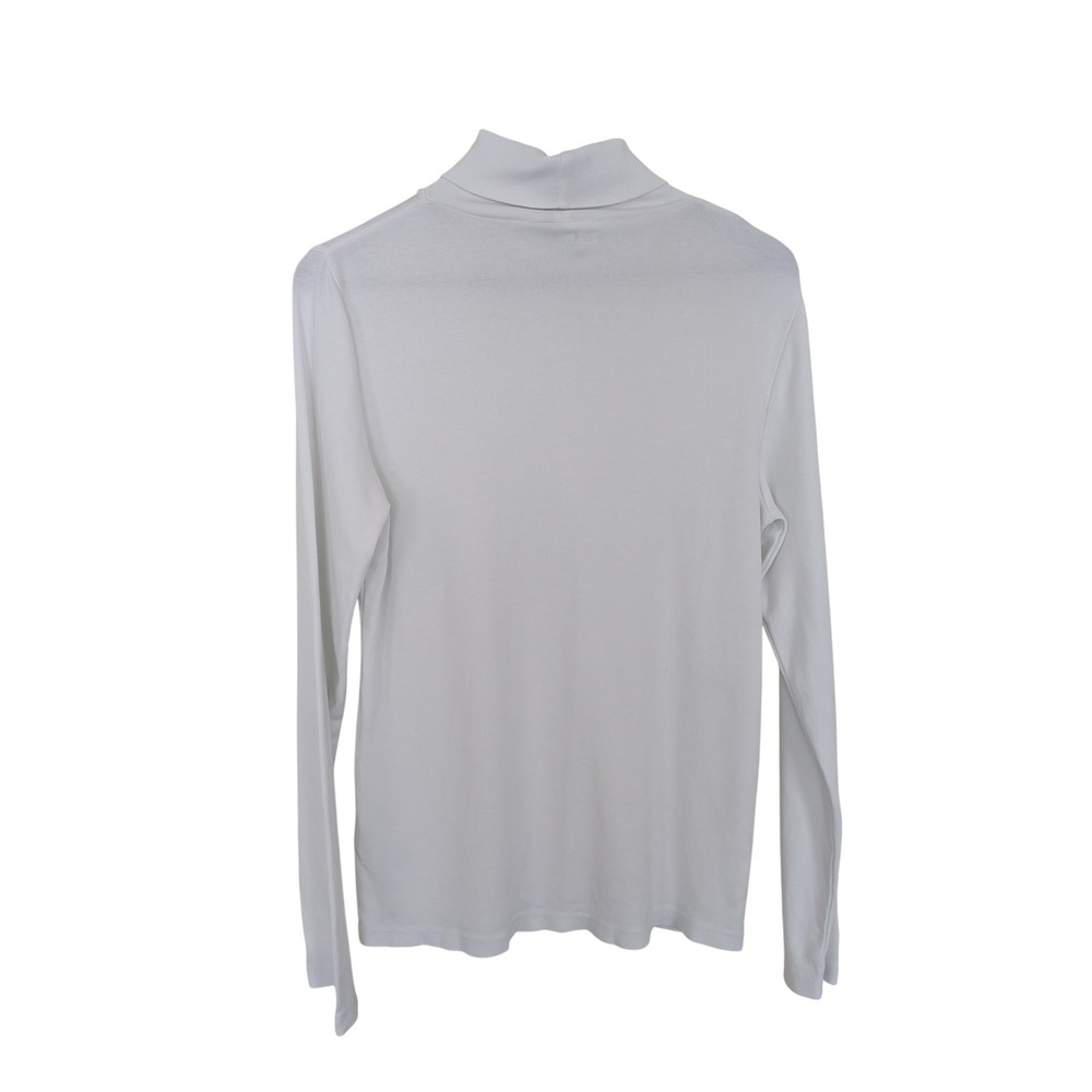 J.Crew Womens XL White Long Sleeve Turtleneck Cotton Knit Top Layering Basic